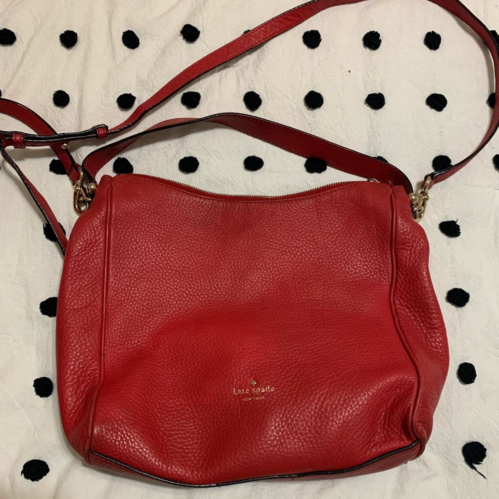 Red Pebbled Leather Kate Spade Bag
